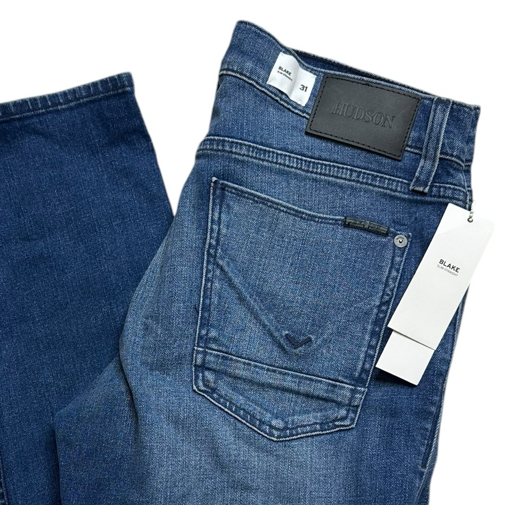 Hudson Jeans Blake Slim Straight Dark Wash Denim Size 31 New With Tags - Picture 9 of 9